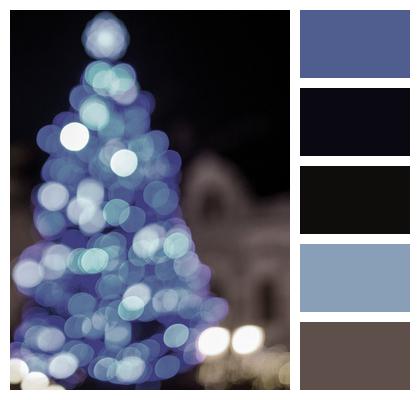 Christmas Decoration Bokeh Light Blue Image